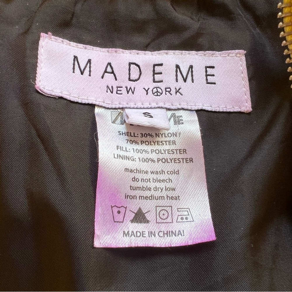 MadeMe New York Lenticular Yellow Mesh Puffer Coat Women Small - Picture 7 of 10
